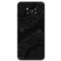 Poco x3 NFC Kılıf HD Desen Baskılı Arka Kapak + Temperli Cam - Siyah Mandala
