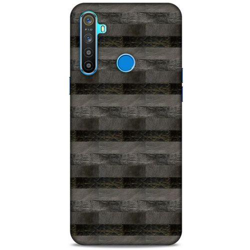 Oppo Realme 5i Kılıf Patchwork (23) Ultra Koruma Kılıfı Siyah Gri