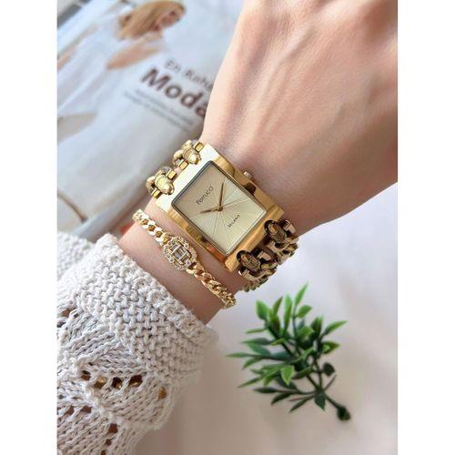 Ferrucci Kadın Kol Saati+Bileklik Özel Seri Çelik Kordon Kararma Renk Atma Yapmaz VS.BLKT.0735