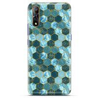 Mermer Desenli (21) Tema Koruyucu Kapak Akuamarin Casper Via F3 Kılıf