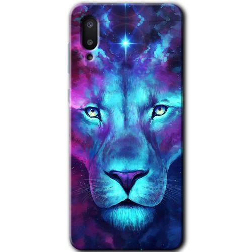 Samsung Galaxy A02 Kılıf HD Desen Baskılı Arka Kapak - Neon Lion