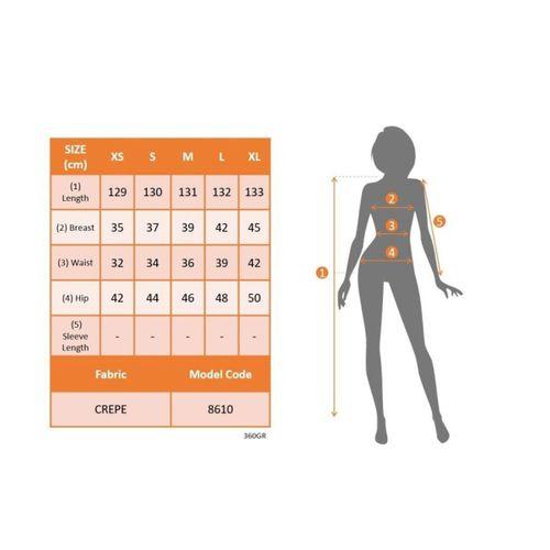 Kadın Omuz Dekolte Beyaz Kurdele Detay Uzun Krep Elbise