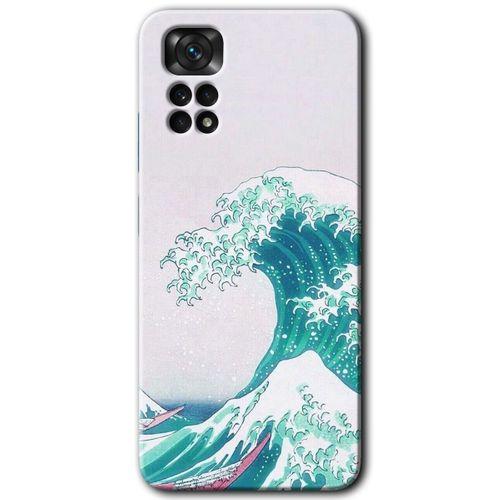Xiaomi Redmi Note 11 Pro 5G Kılıf HD Desen Baskılı Arka Kapak+Temperli Cam - Dalga