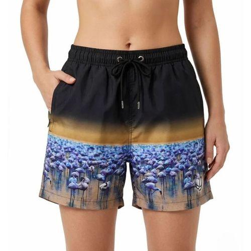 Deniz Şortu Fermuarlı Cepli File Astarlı Hızlı Kuruyan Premium - Siyah