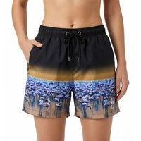 Deniz Şortu Fermuarlı Cepli File Astarlı Hızlı Kuruyan Premium - Siyah