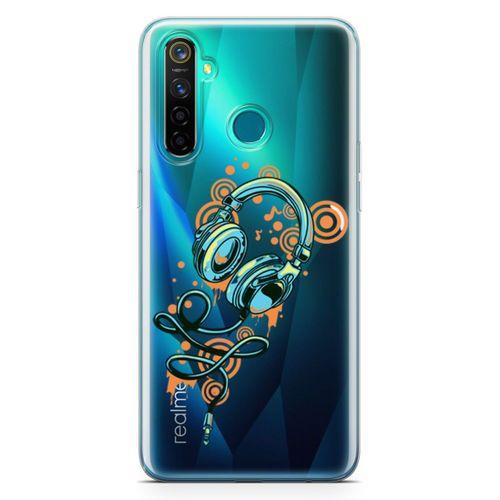 Realme 5 Pro Kılıf Dj Kulaklığı Arka Kapak Koruma Desenli Full Koruyucu