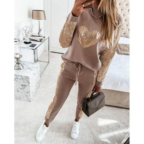 Kadın Uzun Kollu Yarım Balıkçı Yaka Pul Payet Detay Iki Iplik Ikili Takım