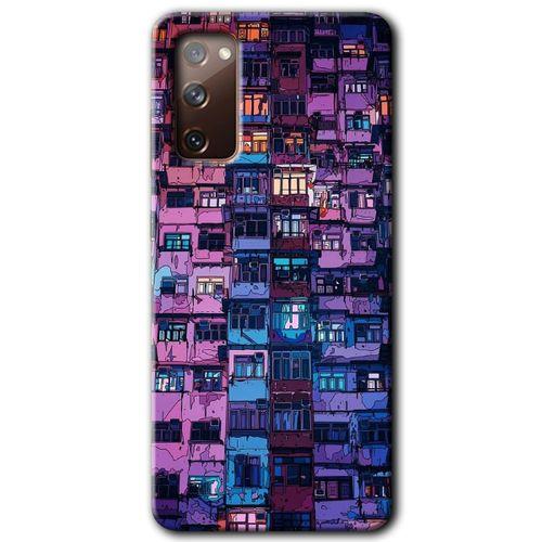 Samsung Galaxy S20 FE Kılıf Baskılı Kapak - Şehir Görünümü +Tam Kaplayan Mat Seramik