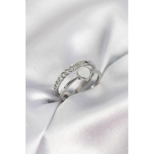 Minimal Queen Yazılı Gümüş Renk Pirinç Kadın Yüzük