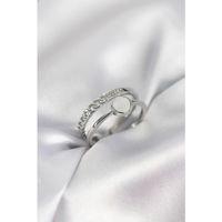 Minimal Queen Yazılı Gümüş Renk Pirinç Kadın Yüzük