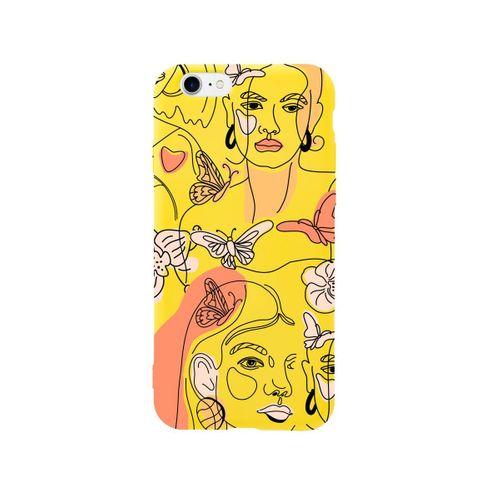 iPhone 7 Line Style Premium Sarı Lansman Silikonlu Kılıf