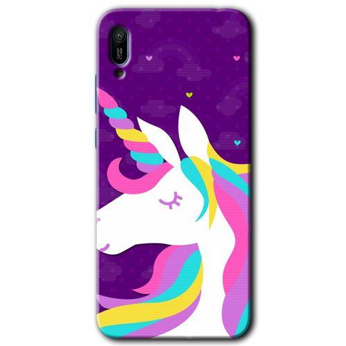 Huawei Y6 2019 Kılıf Baskılı Kapak - Unicorn Sleep +Tam Kaplayan Mat Seramik