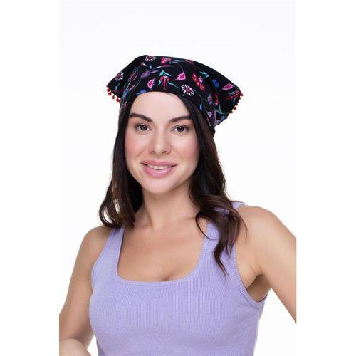 Pazen Bandana Çini Desen Siyah Syh