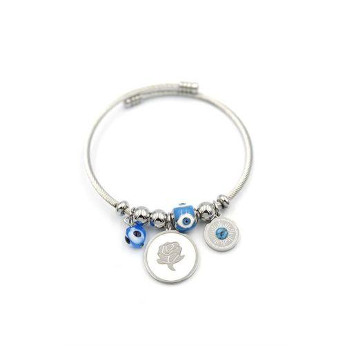 Gül Charm Bilezik - Gümüş