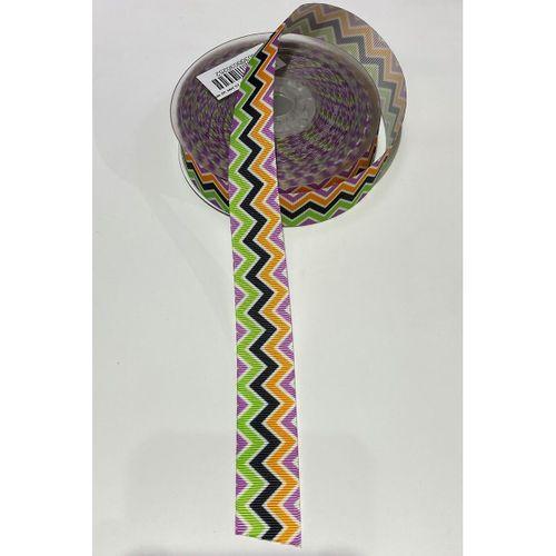 Çizgili Desenli Baskılı Grogren Kurdele 1 mt 2,5 cm Renkli