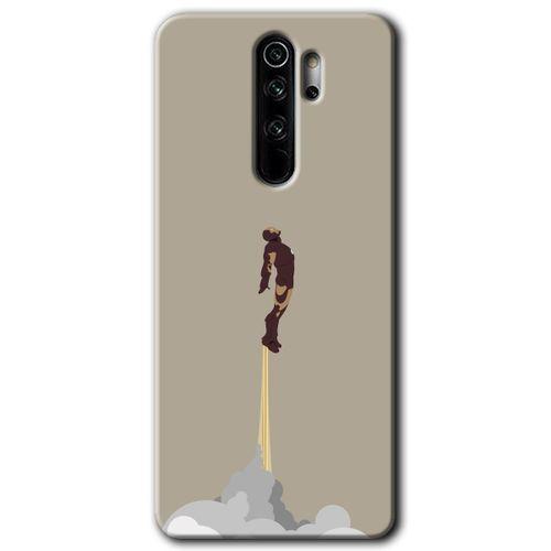 MRCİLETİSİM Xiaomi Redmi Note 8 Pro Kılıf Baskılı Kapak - İronman-Airport + 5D Tam Kaplayan Cam