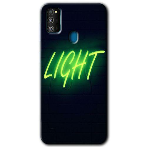 MRCİLETİSİM Samsung Galaxy M21 Kılıf Baskılı Kapak - Neon İnscription +Tam Ekran Koruyucu