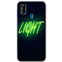 MRCİLETİSİM Samsung Galaxy M21 Kılıf Baskılı Kapak - Neon İnscription +Tam Ekran Koruyucu