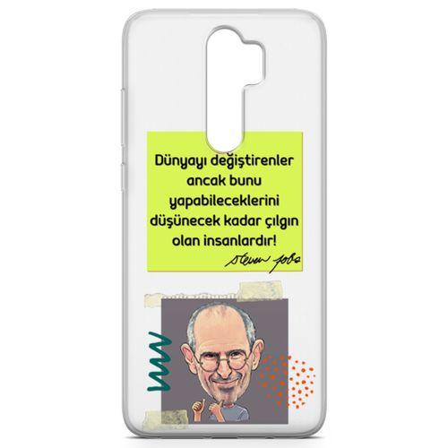 Xiaomi Redmi Note 8 Pro Kılıf Caps Steve Jobs Arka Kapak Koruma Desenli Full Koruyucu