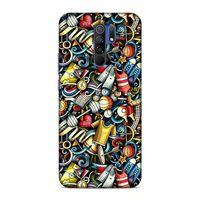 Xiaomi Redmi 9 Kılıf Dambil Bilardo Doodle Arka Kapak Silikon Koruma Full Koruyucu