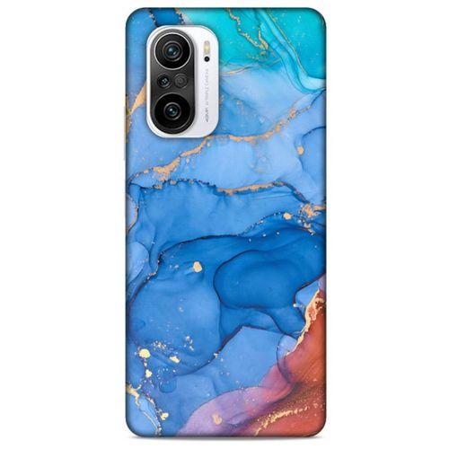 Xiaomi Redmi K40 Uyumlu Kılıf Mavi Delisi (10) Full Koruma Kılıfı Mermer