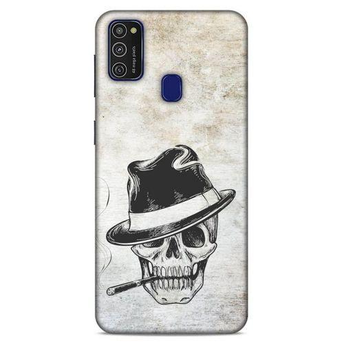 Lopard Samsung Galaxy M21 Uyumlu Kılıf Tattoo's (24) Darbe Emici Kılıf Şapkalı İskelet