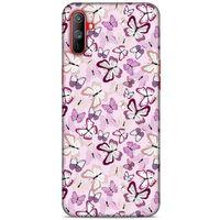 Oppo Realme C3 Kılıf Kelebek Etkisi (2) Kabı Mor Beyaz