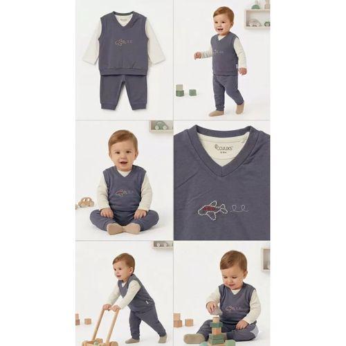 6/24 Ay Yelekli Badyli 3 Parça Bebek Takımı