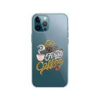 iPhone 12 Pro Max Coffee Desenli Premium Şeffaf Silikon Kılıf