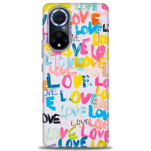 Huawei Nova 9 Kılıf HD Baskılı Kılıf - Renkli Love + Tam Ekran Koruyucu