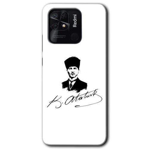 Potkal Hediye Fabrikası Xiaomi Redmi 10C Kılıf HD Desen Baskılı Arka Kapak - Kemal Atatürk İmza