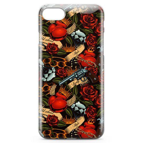 Apple iPhone SE 2020 Kılıf Geçici Dövme Arka Kapak Koruma Desenli Full Koruyucu