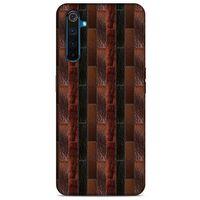 Oppo Realme 6 Pro Kılıf Patchwork (8) Baskılı Kılıf Siyah Kahverengi