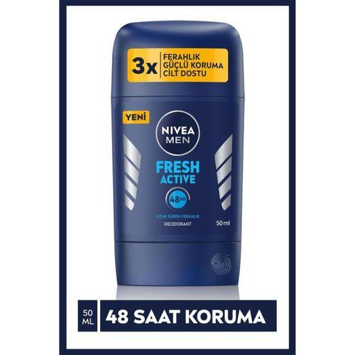 Nivea Men Erkek Stick Deodorant Fresh Active 50ml, Ter Ve Ter Kokusuna Karşı 48 Saat Deodorant Koruma