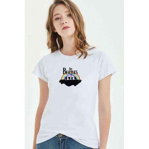 The Beatles Metal Rock Music Müzik Baskılı Beyaz Kadın Tshirt