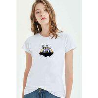 The Beatles Metal Rock Music Müzik Baskılı Beyaz Kadın Tshirt