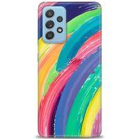 Samsung Galaxy A72 Kılıf HD Baskılı Kılıf - Rengarenk + Tam Ekran Koruyucu