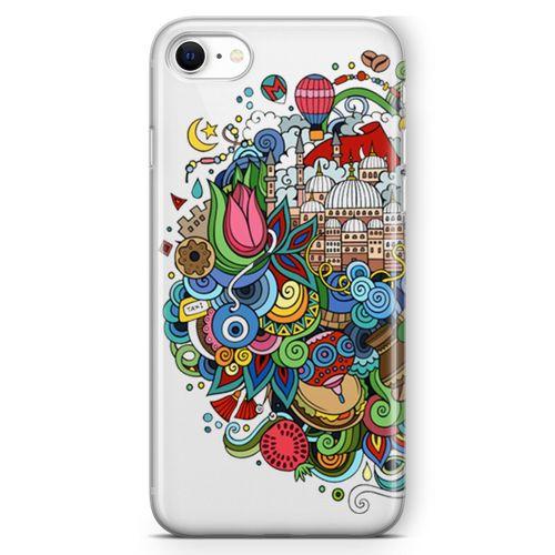 Apple iPhone SE 2020 Kılıf İstanbul Hatırası Arka Kapak Koruma Desenli Full Koruyucu