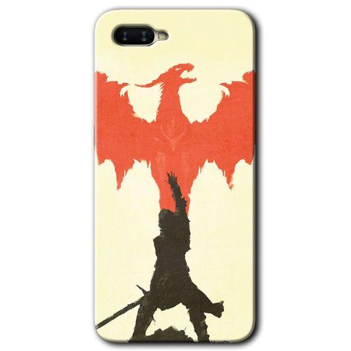 MRCİLETİSİM Oppo Rx 17 Neo Kılıf HD Desen Baskılı Arka Kapak + Temperli Cam - Dragon Hunter 1