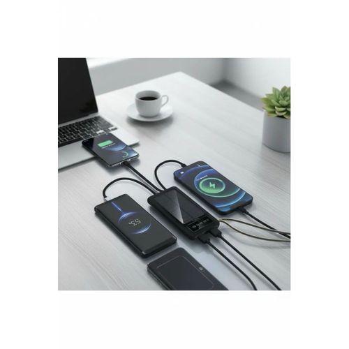 10000mah Güneş Enerjili Taşınabilir Şarj Cihazı - Çift Led Fenerli, Lcd , 2 Usb-c Powerbank