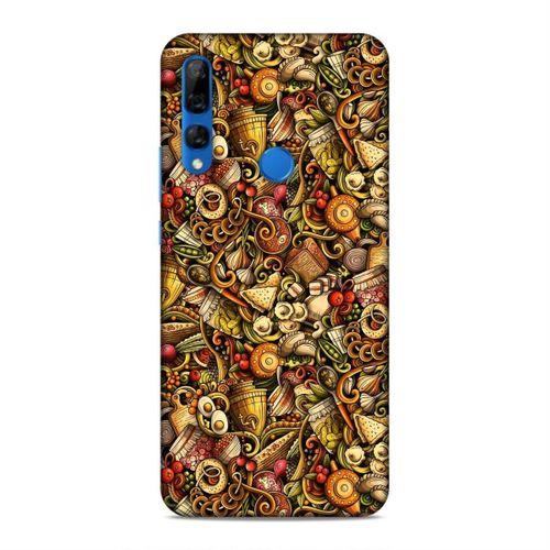 Huawei Y9 Prime 2019 Kılıf Gastronomi Doodle Arka Kapak Silikon Koruma Full Koruyucu