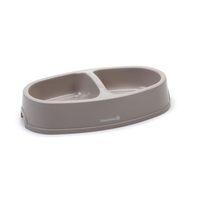 Beeztees İkili Mama ve Su Kabı, Plastik, Bej, 27x16,5x6cm, 2x400ml