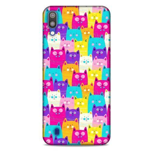 Lopard Samsung Galaxy M10 Uyumlu Kılıf Kediler (34) Slim Armor Kılıf Rengarenk