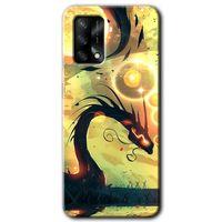 Oppo A74 Kılıf Baskılı Kapak - Digital Dragon + 5D Tam Kaplayan Cam