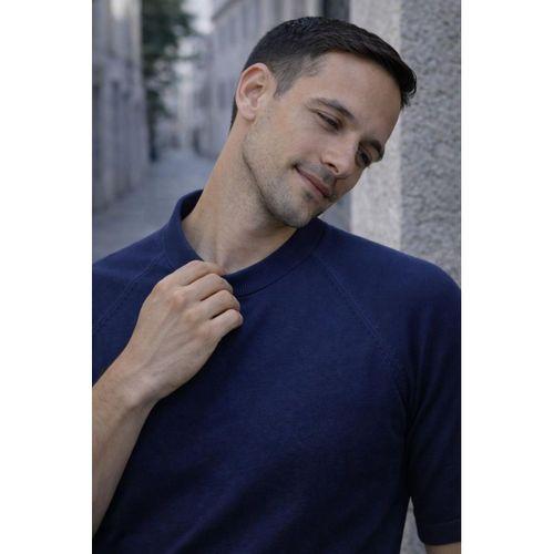 Beckett Reglan Kol İnce Triko Kısa Kollu Erkek T-Shirt - Lacivert