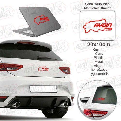 Aydın İli 09 Plaka Kodu Memleket Kırmızı Yarış Pisti Sticker - Oto Araba Etiket, Aksesuar, Tuning