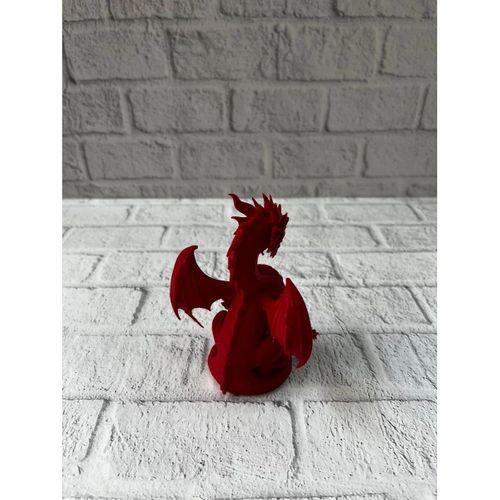 Kırmızı Ejderha Biblo 12 Cm Dekoratif Fantastik Obje Hediyelik Süs Eşyası
