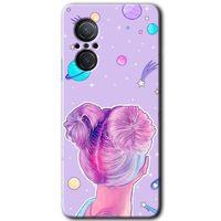 Huawei Nova 9 SE HD Baskılı Kılıf + 9D Tam Ekran Koruyucu - Uzaylı Kız