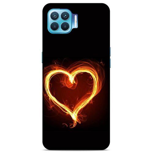 Lopard Oppo Reno 4 Lite Uyumlu Kılıf FireX (24) Darbe Emici Kılıf Ateşli Kalp