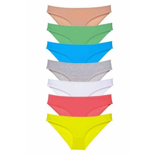 7 adet Süper Eko Set Likralı Kadın Slip Külot Çok Renkli